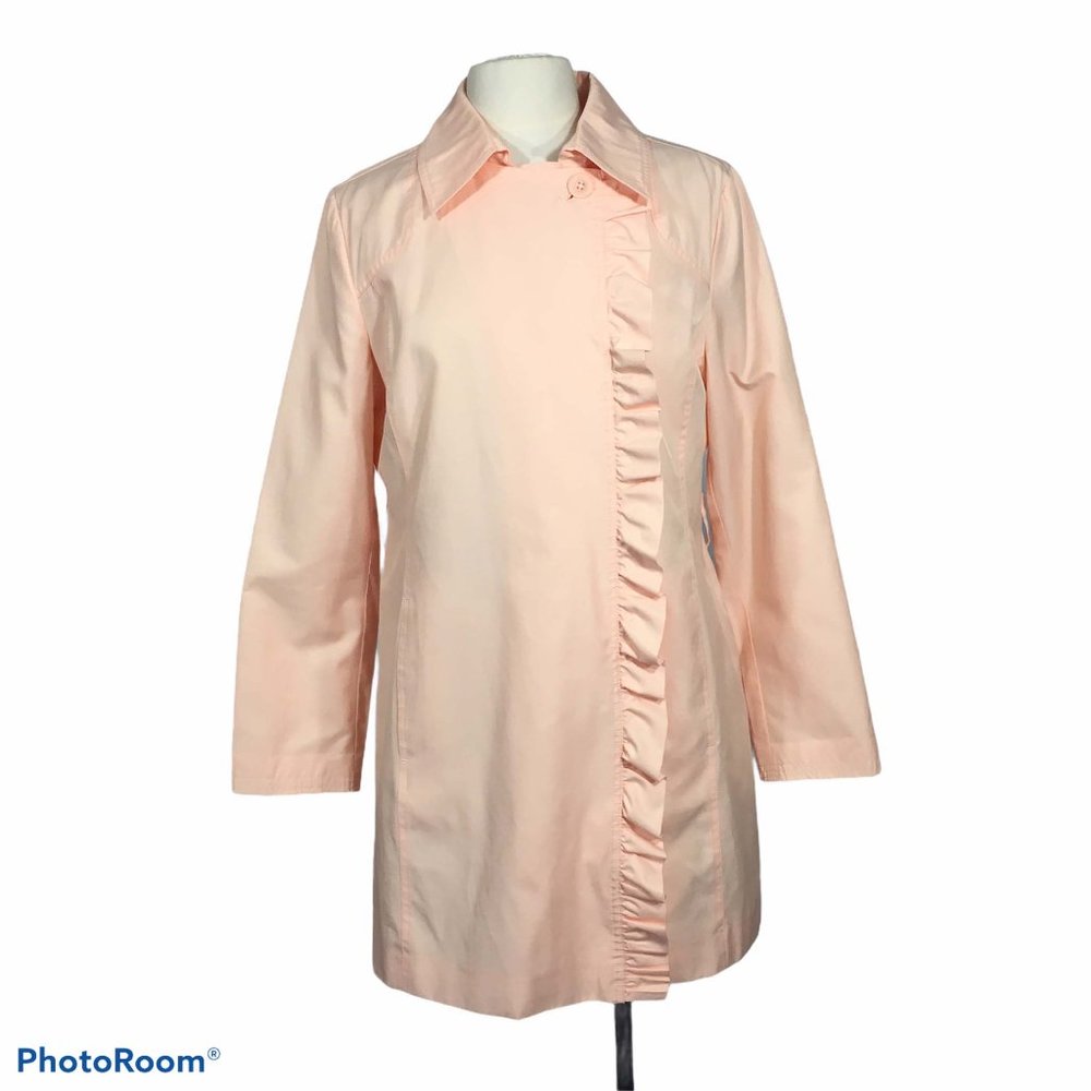 DB‎ Peach Pink Pea Coat Vintage 80's Ruffled Jacket